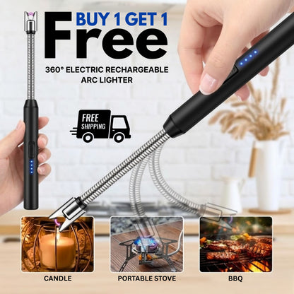 Buy 1 get 1 free 360° Electric Rechargeable Arc Lighter | Kitchen Electric Lighter Type C