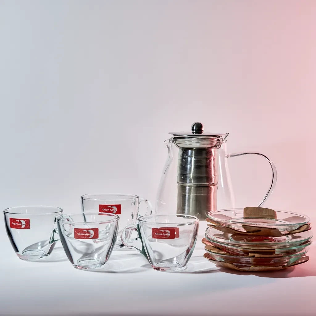 Green Apple Glass Tea Set (13 pcs)